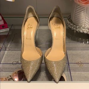 Sz 41 Gold Glitter Iriza Christian Louboutins